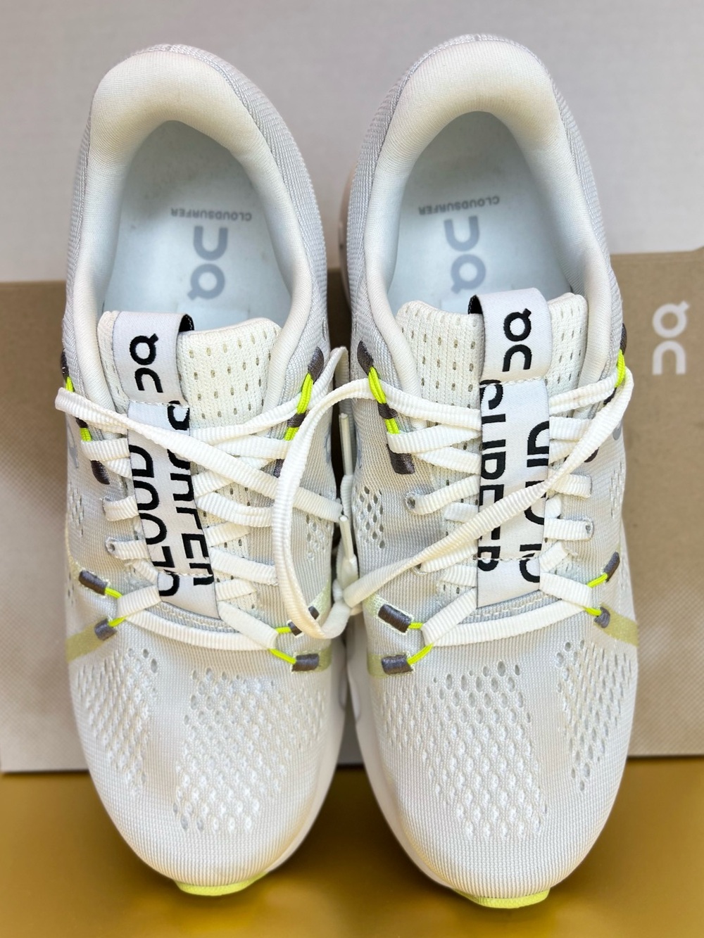 On Running Cloudsurfer Womens Size 8 White/Sand With Box Worn 3x Indoors Only! - Picture 10 of 16
